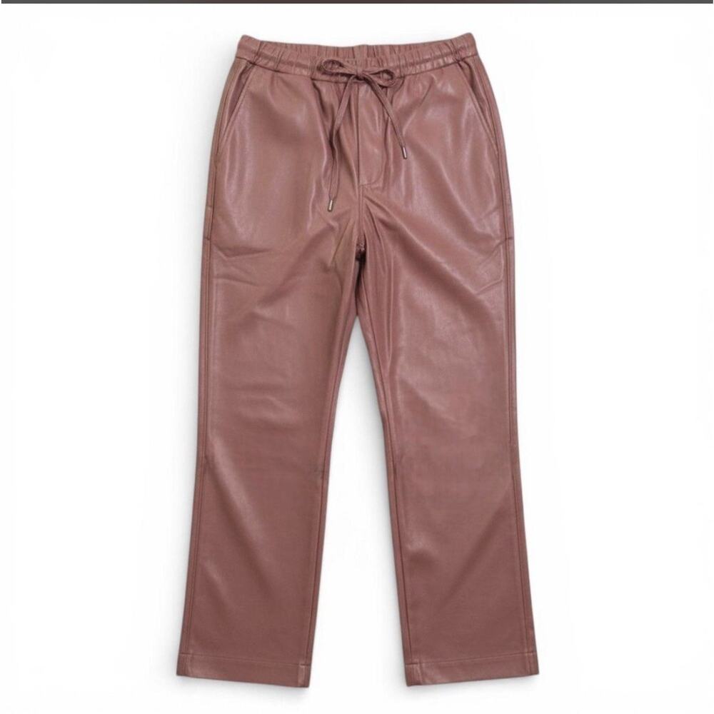 Wildfang The Empower Vegan Leather Drawstring Pants Rose Brown Size 1X Plus NWT